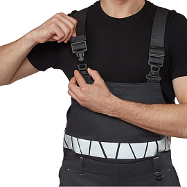 Полукомбинезон сигнальный летний мужской Равелин-ПК с СОП лимонный/графит (размер 52-54, рост 158-164)