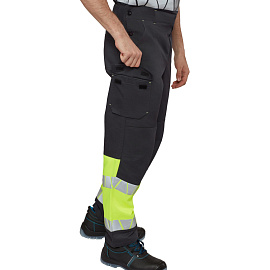 Полукомбинезон сигнальный летний мужской Равелин-ПК с СОП лимонный/графит (размер 52-54, рост 158-164)