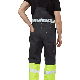 Полукомбинезон сигнальный летний мужской Равелин-ПК с СОП лимонный/графит (размер 52-54, рост 158-164)