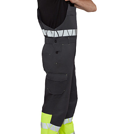 Полукомбинезон сигнальный летний мужской Равелин-ПК с СОП лимонный/графит (размер 120-124 (60-62), рост 182-188)