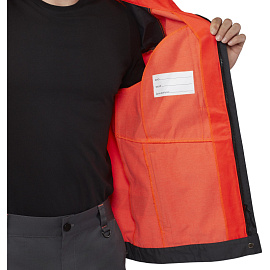 Куртка сигнальная летняя мужская Равелин-КУ с СОП красная/графит (размер 52-54, рост 158-164)