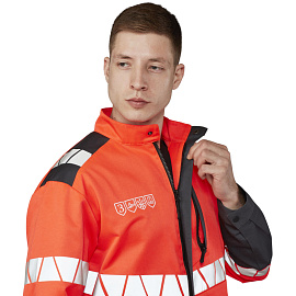 Куртка сигнальная летняя мужская Равелин-КУ с СОП красная/графит (размер 44-46, рост 170-176)