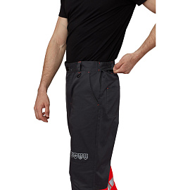 Брюки сигнальные летние мужские Равелин-БР с СОП красные/графит (размер 44-46, рост 158-164)