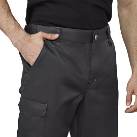 Брюки рабочие летние мужские Равелин сигнальные с СОП красные/графит (размер 56-58, рост 158-164)