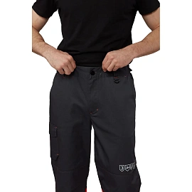 Брюки сигнальные летние мужские Равелин с СОП красные/графит (размер 52-54, рост 182-188)