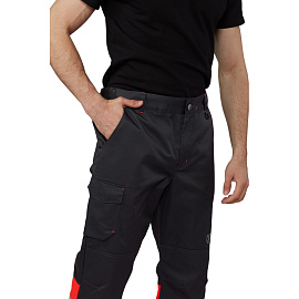 Брюки сигнальные летние мужские Равелин-БР с СОП красные/графит (размер 60-62, рост 194-200)