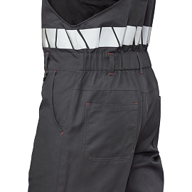 Полукомбинезон сигнальный летний мужской Равелин-ПК с СОП красный/графит (размер 44-46, рост 158-164)