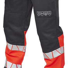 Полукомбинезон сигнальный летний мужской Равелин с СОП красный/графит (размер 48-50, рост 158-164)