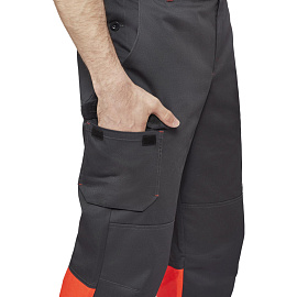 Полукомбинезон сигнальный летний мужской Равелин-ПК с СОП красный/графит (размер 56-58, рост 158-164)