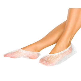 Бахилы (носки) одноразовые Медсервис Плюс для боулинга спанбонд 15 г/кв.м размер M белые (50 пар в упаковке)