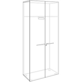 Гардероб Linkor Easy to lead 147H107 (орех линкольн/белый, 800х398х1835 мм)