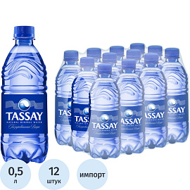 Вода минеральная Tassay столовая газированная пэт 0.5 л