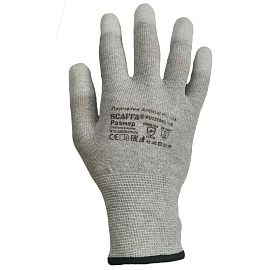 Перчатки рабочие защитные Scaffa Antistat Pu Lite нейлоновые/карбоновая нить с полиуретановым покрытием серые (13 класс, размер 9 (L)) PU1350AL-LG-9