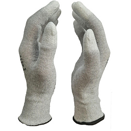 Перчатки рабочие защитные Scaffa Antistat Pu Lite нейлоновые/карбоновая нить с полиуретановым покрытием серые (13 класс, размер 9 (L)) PU1350AL-LG-9