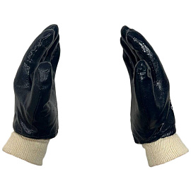 Перчатки рабочие защитные Scaffa NBR1560 хлопковые с нитрильным покрытием белые/синие (размер 10 (XL))