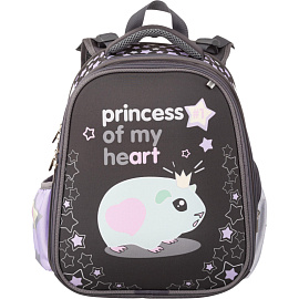 Ранец Комус Класс Basic Princess анатомический черный принцесса морских свинок с двумя отделениями