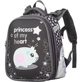 Ранец Комус Класс Basic Princess анатомический черный принцесса морских свинок с двумя отделениями