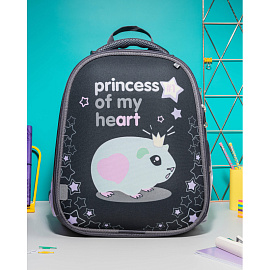 Ранец Комус Класс Basic Princess анатомический черный принцесса морских свинок с двумя отделениями