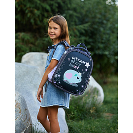 Ранец Комус Класс Basic Princess анатомический черный принцесса морских свинок с двумя отделениями