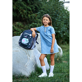 Ранец Комус Класс Basic Princess анатомический черный принцесса морских свинок с двумя отделениями