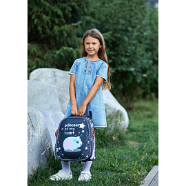 Ранец Комус Класс Basic Princess анатомический черный принцесса морских свинок с двумя отделениями