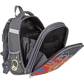 Ранец Комус Класс Basic Idea анатомический серый (идея) с двумя отделениями