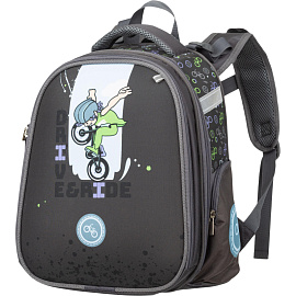 Ранец Комус Класс Basic Velo анатомический черный (велосипед) с двумя отделениями