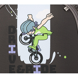 Ранец Комус Класс Basic Velo анатомический черный (велосипед) с двумя отделениями