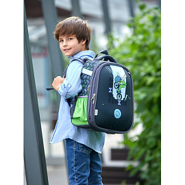 Ранец Комус Класс Basic Velo анатомический черный (велосипед) с двумя отделениями