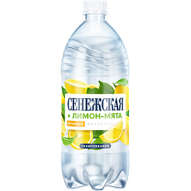 Вода питьевая Сенежская газированная со вкусом лимон-мята 1 л
