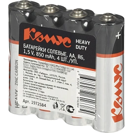 Батарейка AA пальчиковая Комус (4 штуки в упаковке)