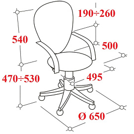Кресло офисное Chairman 535 LT серое/черное (сетка/ткань, пластик)