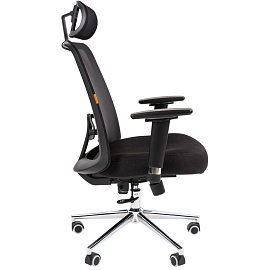 Кресло для руководителя эргономичные Chairman 535 Lux чёрное (сетка/ткань, металл)