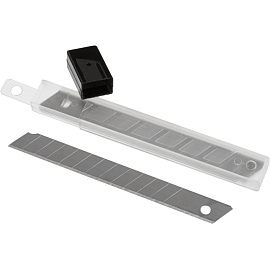 Лезвие сменное для канцелярского ножа сегментированное Attache стальное 9 мм прямоугольное (10 штук в упаковке) фото Лезвие сменное для канцелярского ножа сегментированное Attache стальное 9 мм прямоугольное (10 штук в упаковке)