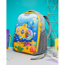 Ранец Комус Класс Light Шустрики анатомический серый с одним отделением