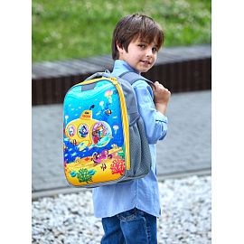 Ранец Комус Класс Light Шустрики анатомический серый с одним отделением