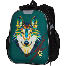 Ранец Комус Класс Light зеленый (волк) с одним отделением
