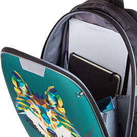 Ранец Комус Класс Light зеленый (волк) с одним отделением