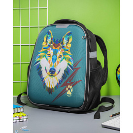 Ранец Комус Класс Light зеленый (волк) с одним отделением