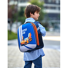 Ранец Комус Класс Light Super car синий с двумя отделениями