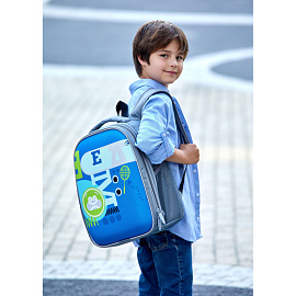 Ранец Комус Класс Light Team серый с двумя отделениями