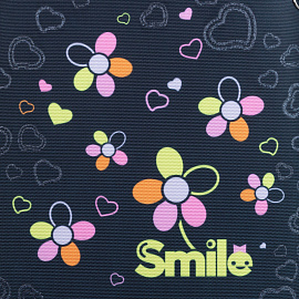 Ранец Комус Класс Light Smile черный (цветы) с двумя отделениями фото Ранец Комус Класс Light Smile черный (цветы) с двумя отделениями