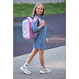 Ранец Комус Класс Light Uniland сиреневый с двумя отделениями