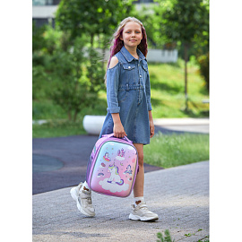 Ранец Комус Класс Light Uniland сиреневый с двумя отделениями