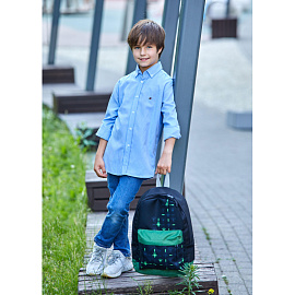 Рюкзак ортопедический Комус Класс Robot Паттерн черный