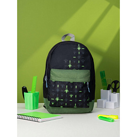 Рюкзак ортопедический Комус Класс Robot Паттерн черный