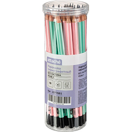 Карандаш чернографитный деревянный HB Attache Pearly заточенный круглый