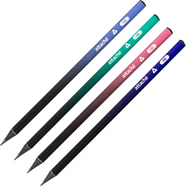 Карандаш чернографитный деревянный HB Attache Градиент заточенный трехгранный