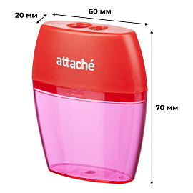 Точилка для карандашей Attache с контейнером пластиковая (2 отверстия)