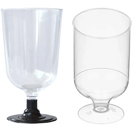 Рюмка одноразовая пластиковая 100 мл прозрачная 6 штук в упаковке Комус Стандарт